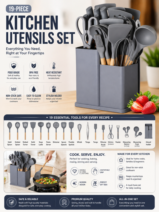 KITCHEN UTENSILS 19 PC