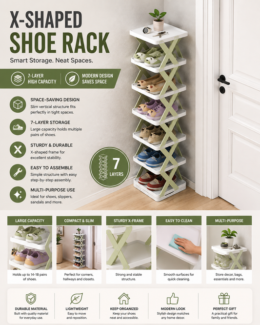 X-Shaped Shoe Rack